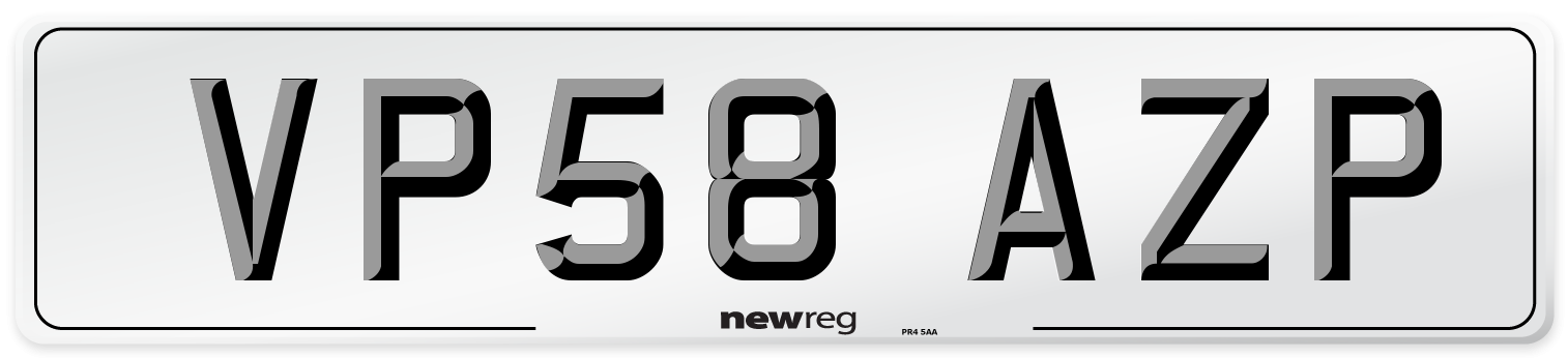 VP58 AZP Number Plate from New Reg